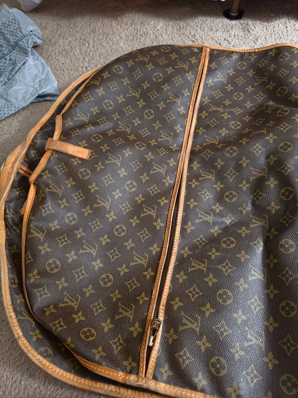 Louis Vuitton Brown Monogram Garment Bag with Tan Trim